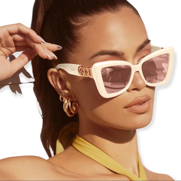 Quay Australia Accessories 24 Quay Chain Reaction Sunglasses Ivory